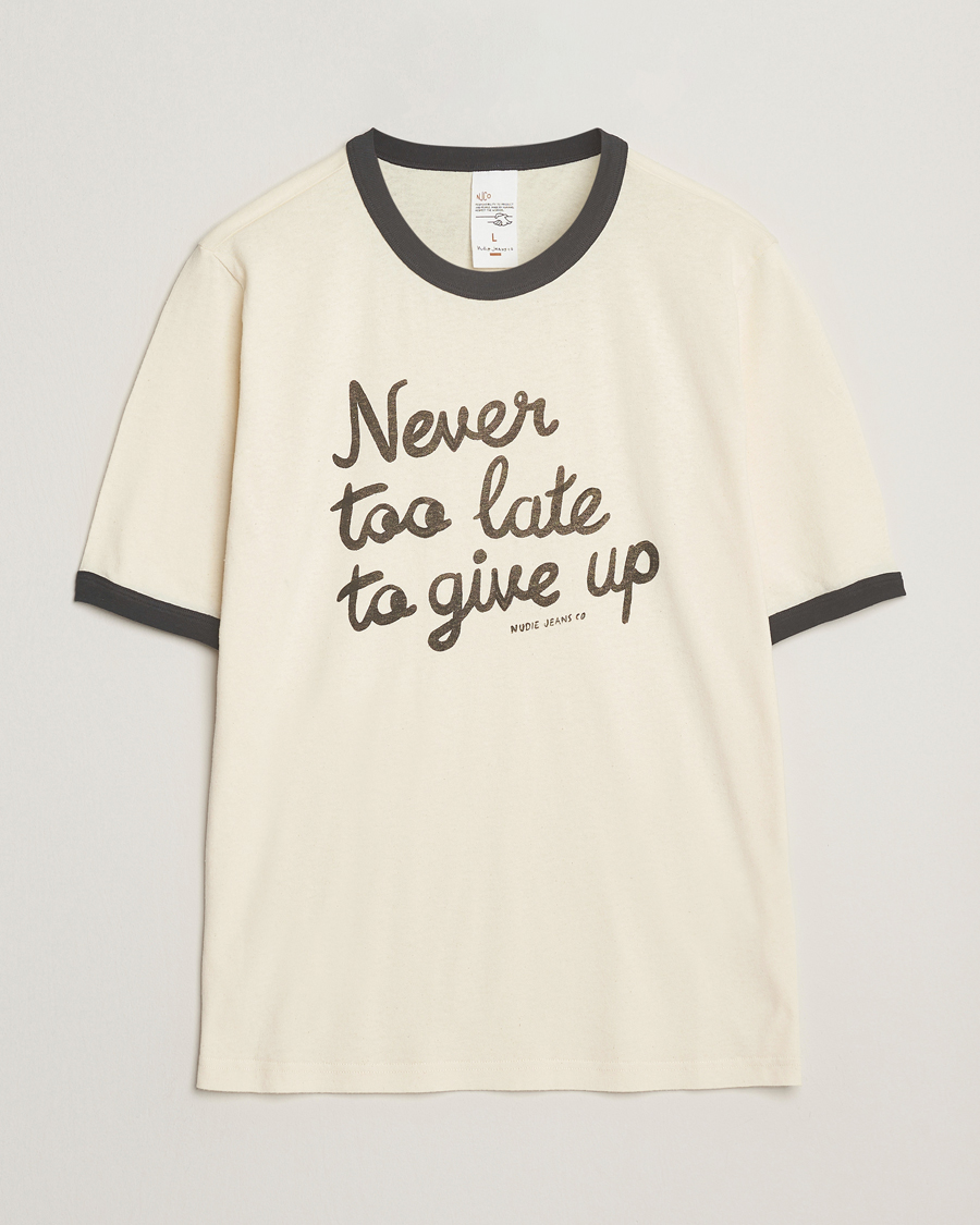 Herren | T-Shirts | Nudie Jeans | Ricky Too Late T-Shirt Ecru