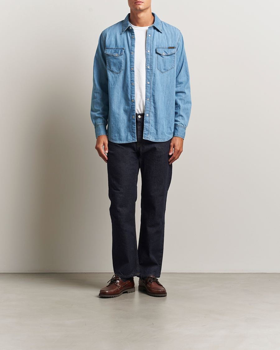 Herren | Hemden | Nudie Jeans | Gunnar Denim Shirt Light Blue