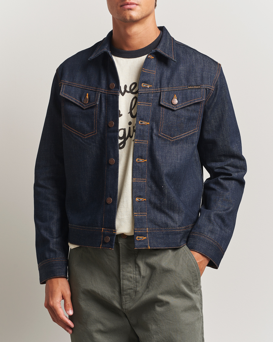 Herren | Jacken | Nudie Jeans | Conny Denim Jacket Dry Streaky Mid Blue