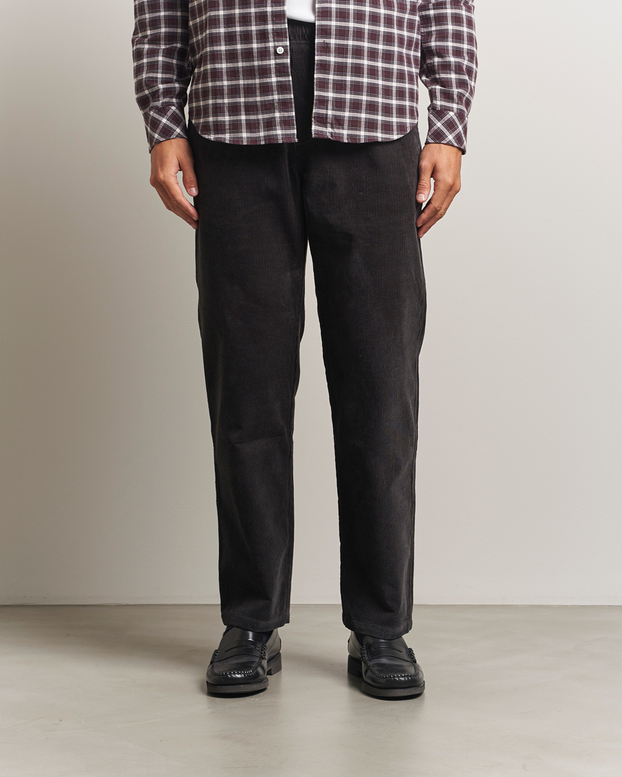 Herren | Hosen | Samsøe Samsøe | Jabari Corduroy Drawstring Trousers Black Oyster