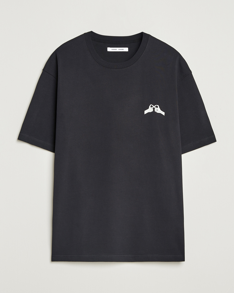 Herren | T-Shirts | Samsøe Samsøe | Florian To Connect Printed T-Shirt Black