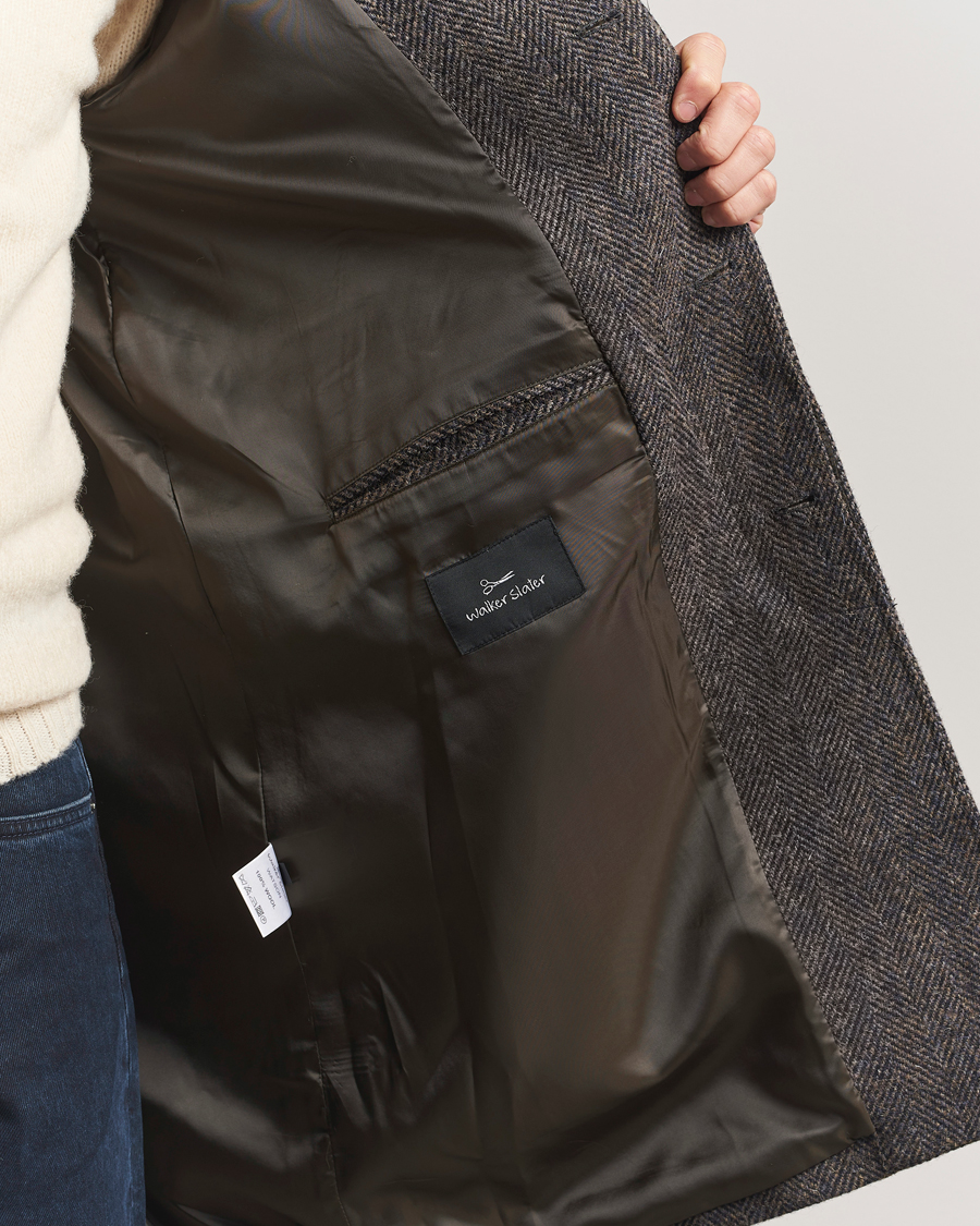 Herren | Jacken | Walker Slater | Watson Harris Tweed Herringbone Coat Dark Brown