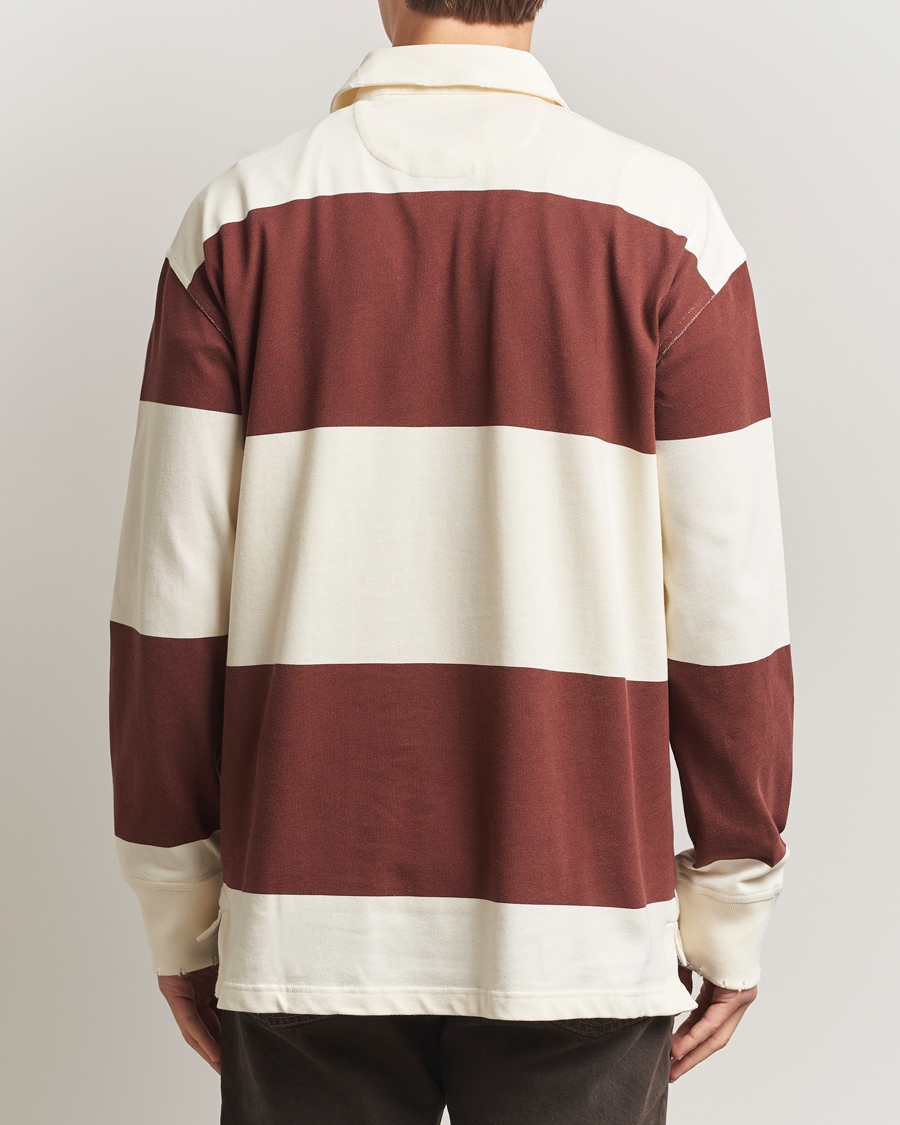 Herren | Pullover | GANT 240 Mulberry Street | Block Stripe Heavy Rugger Mahogany Brown/White