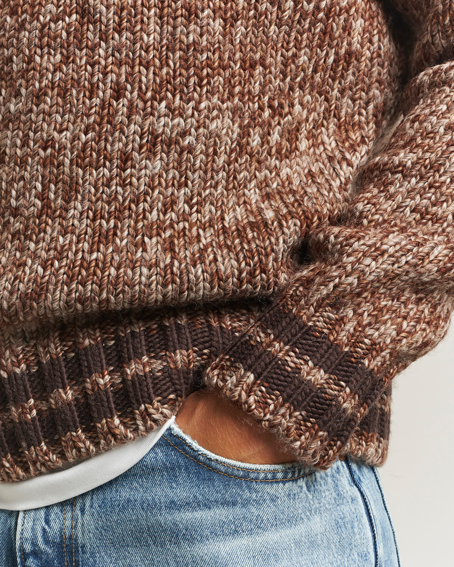 Herren | Pullover | GANT 240 Mulberry Street | Wool Heavy Knitted Sweater Light Brown Melange