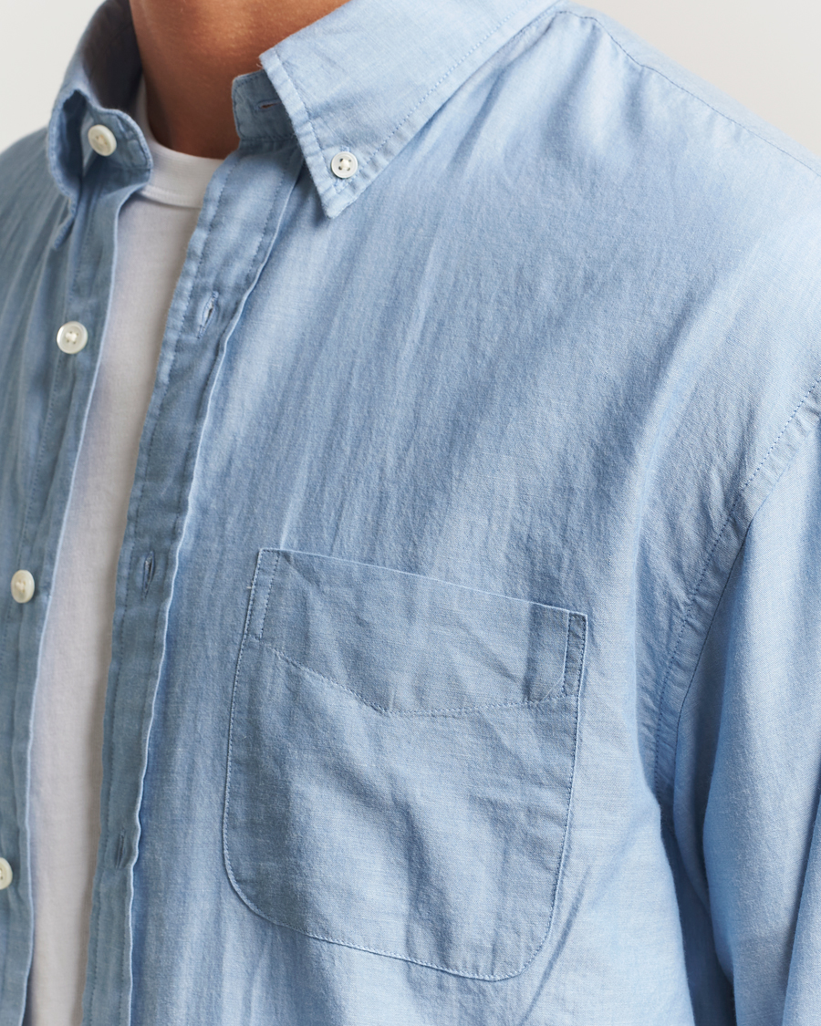 Herren | Hemden | GANT 240 Mulberry Street | Relaxed Fit Chambray Shirt Light Indigo