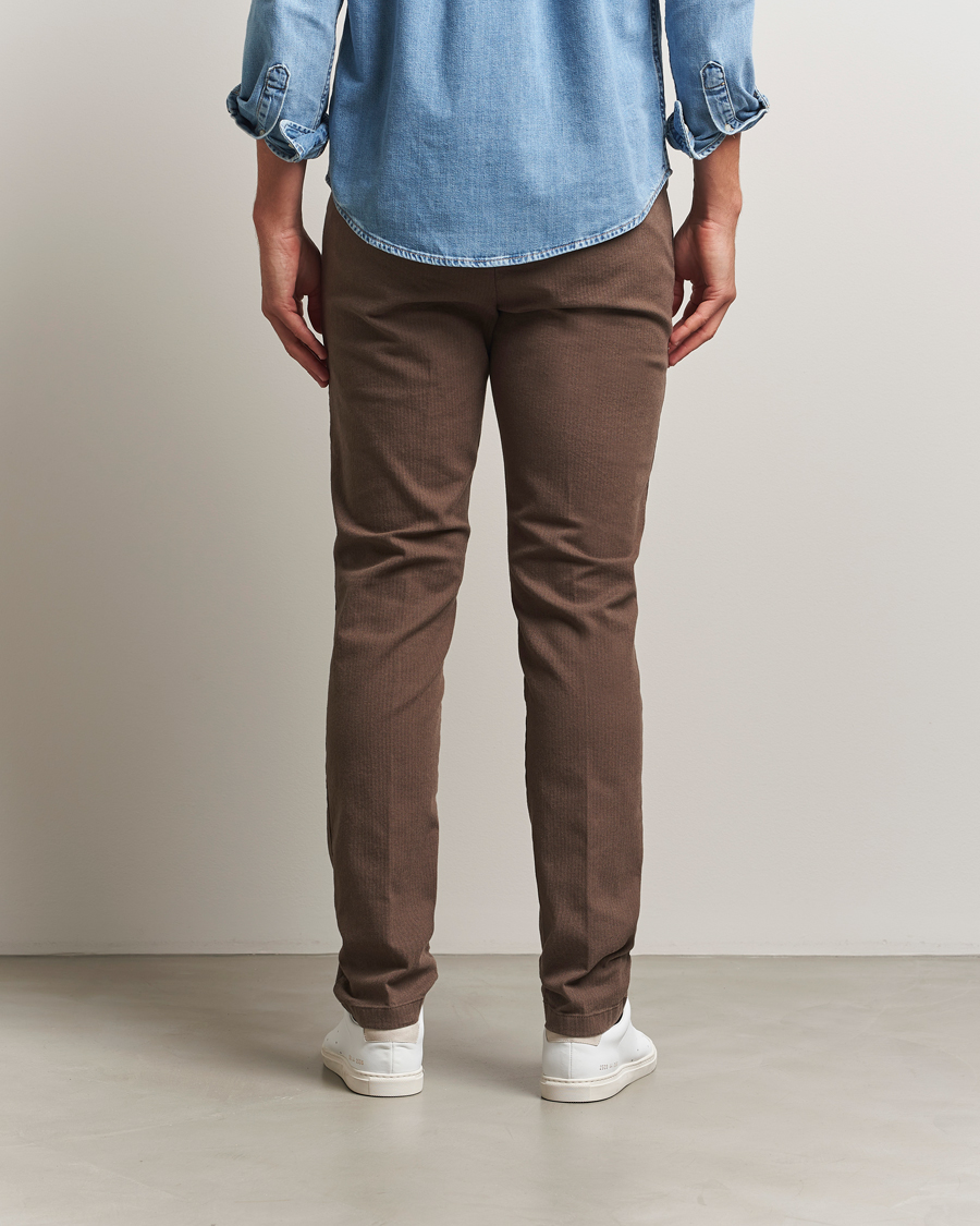 Herren | Hosen | Gant | Slim Fit Cotton Herringbone Trousers Rich Brown