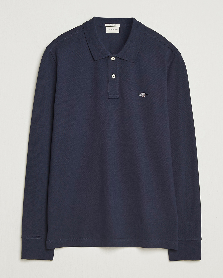 Herren | Poloshirts | GANT | Regular Shield Long Sleeve Polo Evening Blue