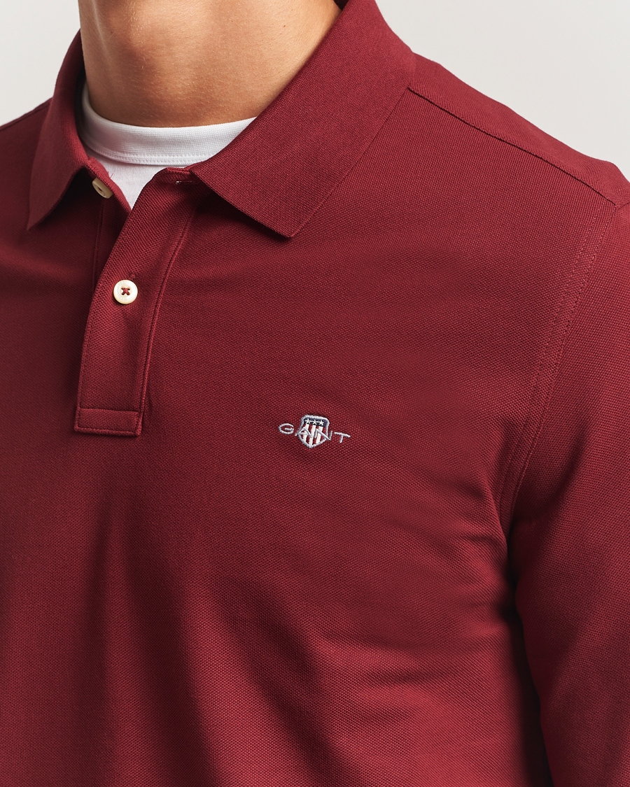 Herren | Poloshirts | GANT | Regular Shield Long Sleeve Polo Plumped Red