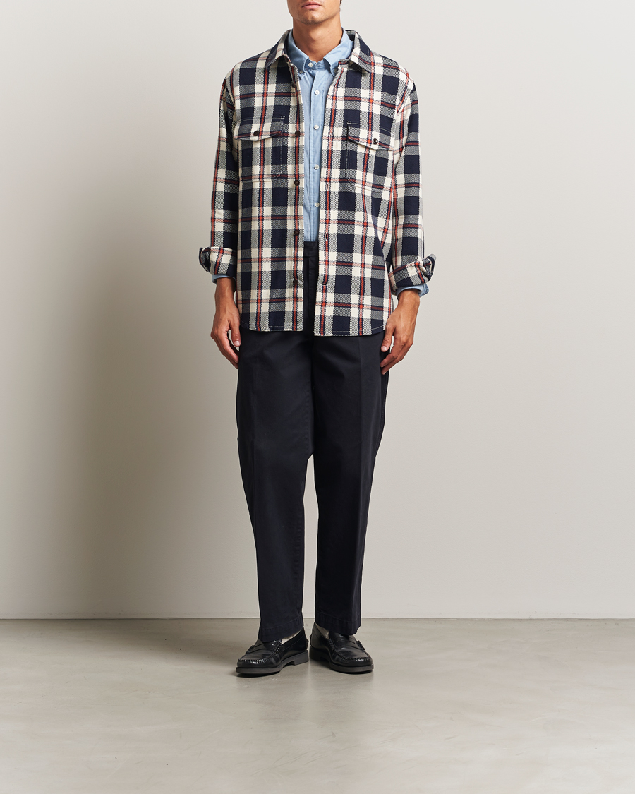Herren | Hemden | Gant | Heavy Twill Checked Overshirt Evening Blue