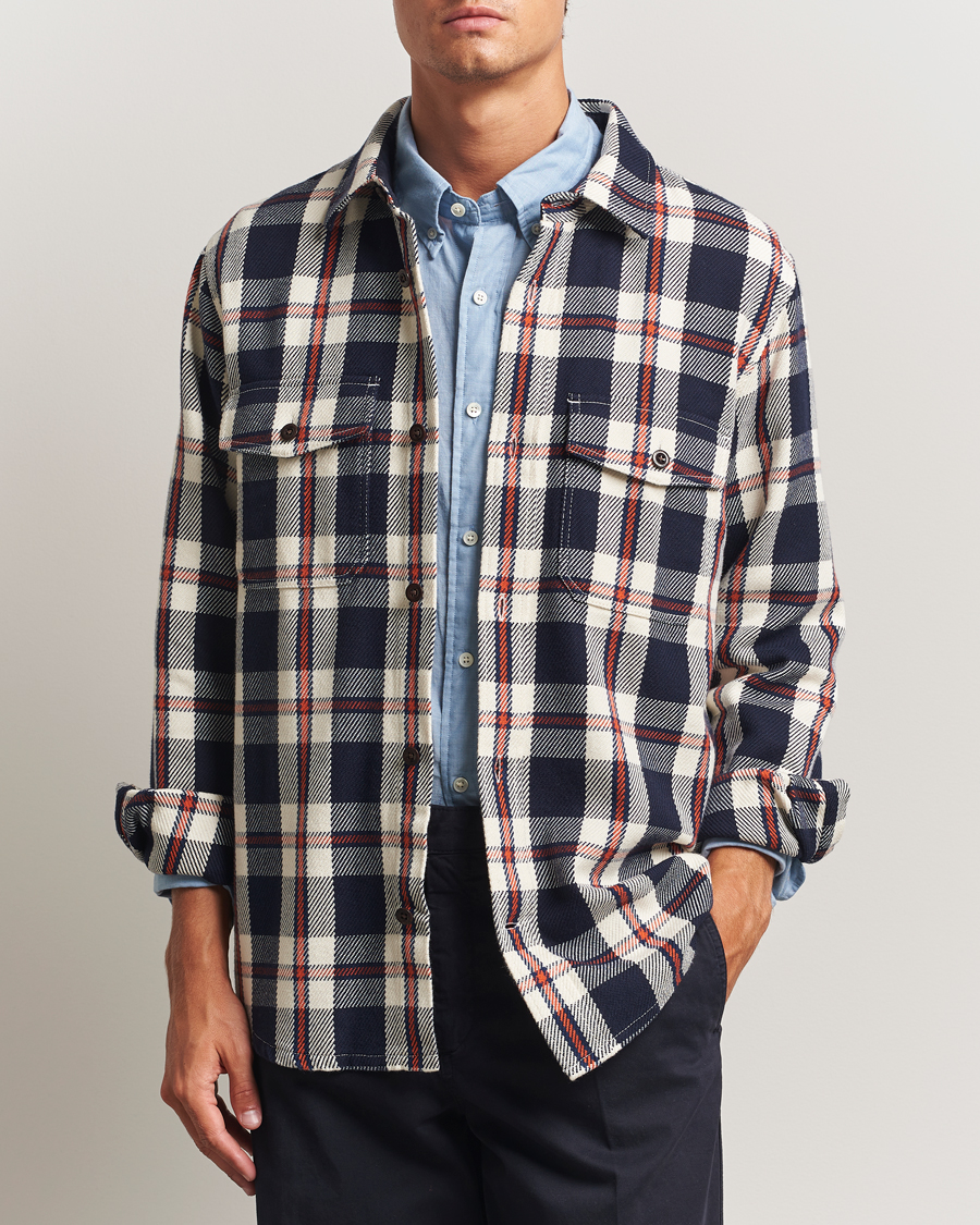 Herren | Hemden | Gant | Heavy Twill Checked Overshirt Evening Blue