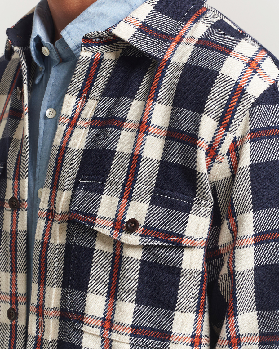 Herren | Hemden | Gant | Heavy Twill Checked Overshirt Evening Blue