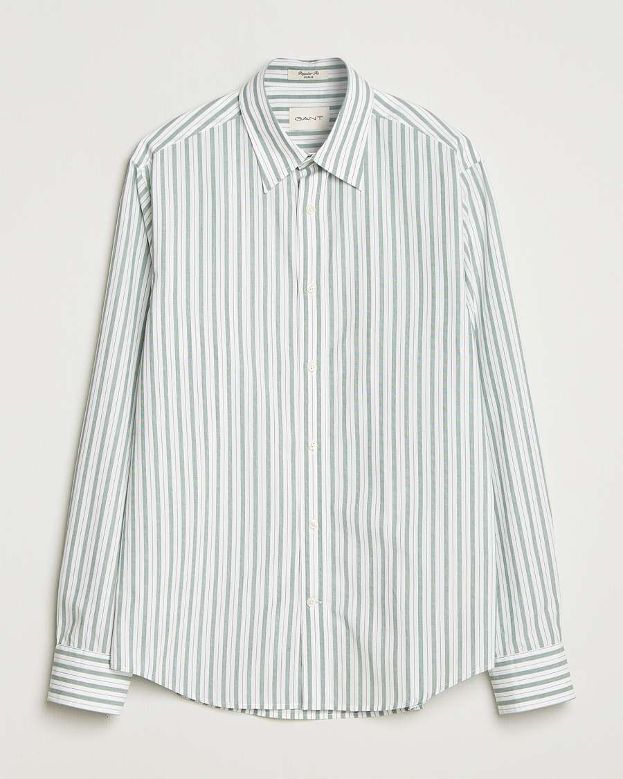 Herren | Hemden | GANT | Regular Fit Poplin Striped Shirt Forest Green