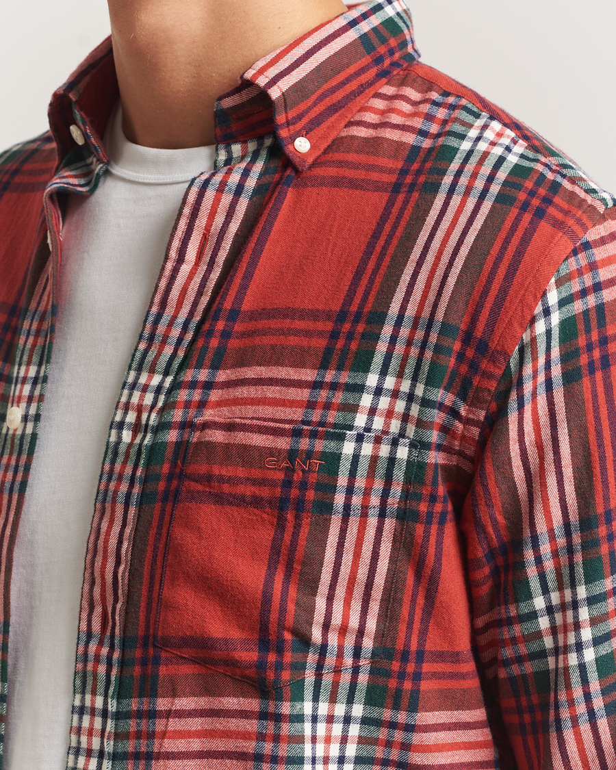 Herren | Hemden | Gant | Regular Fit Checked Flannel Shirt Modern Rust