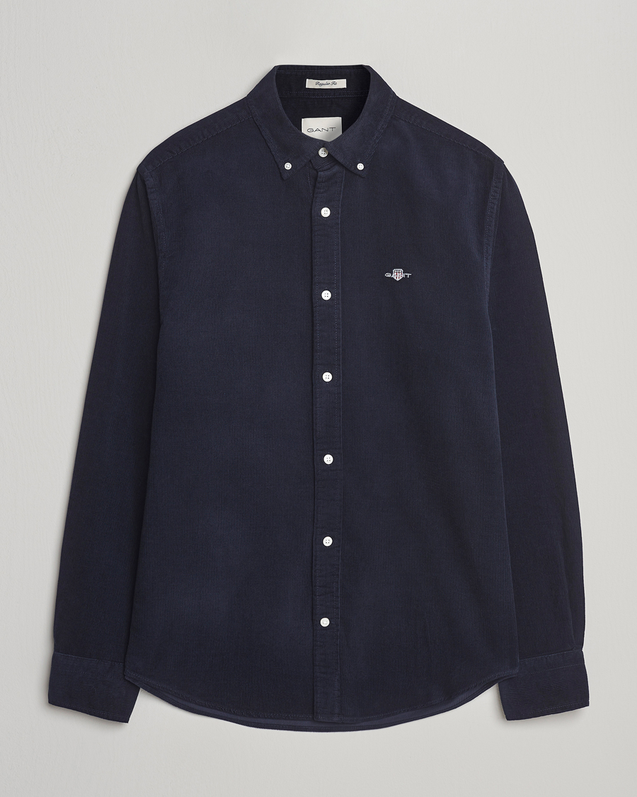 Herren | Hemden | Gant | Regular Fit Corduroy Shirt Evening Blue