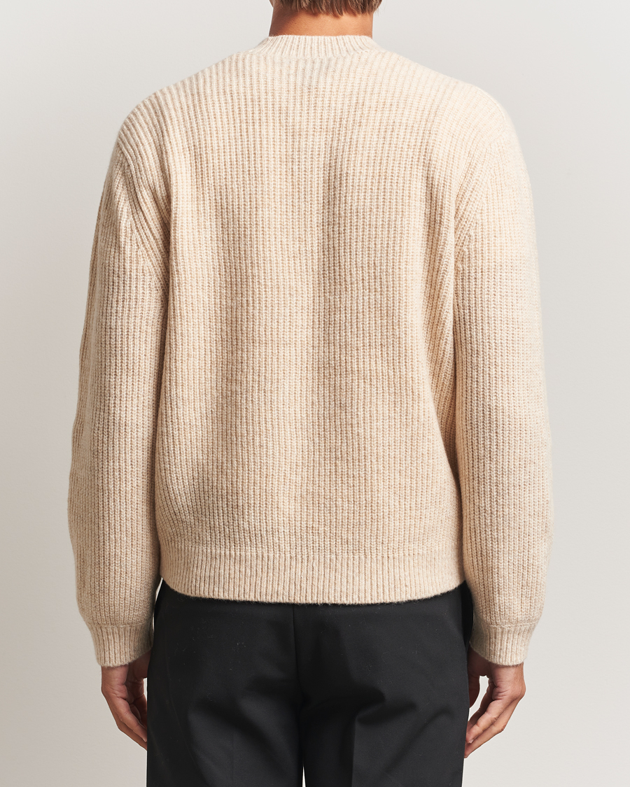 Herren | Pullover | J.Lindeberg | Vitor Wool Heavy Knitted V-Neck Moonbeam Melange