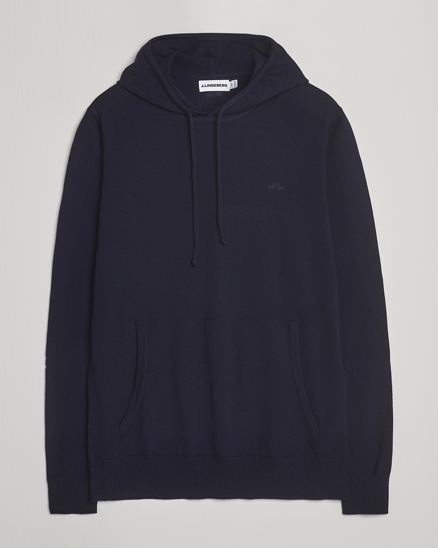 Herren | Pullover | J.Lindeberg | Karl Merino Hoodie Navy