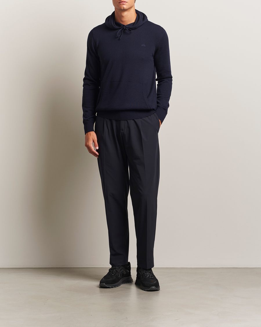 Herren | Pullover | J.Lindeberg | Karl Merino Hoodie Navy