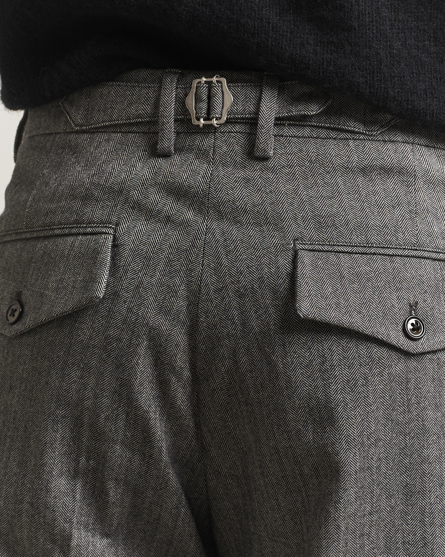 Herren | Hosen | NN07 | Justin Double Pleated Herringbone Trousers Grey