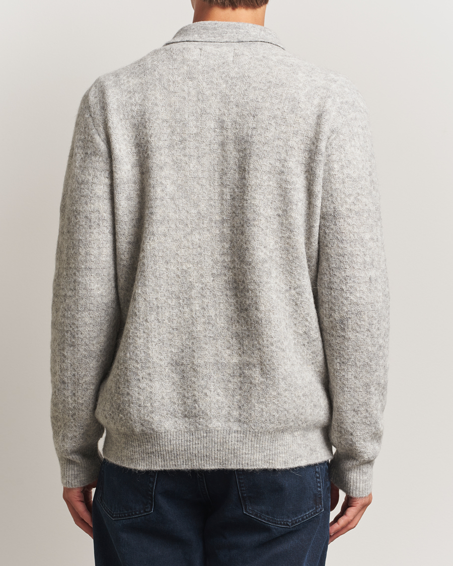 Herren | Pullover | NN07 | Alfie Alpaca Knitted Half Zip Sable Grey