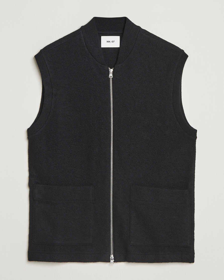 Herren | Pullover | NN07 | Boiled Wool Vest Black