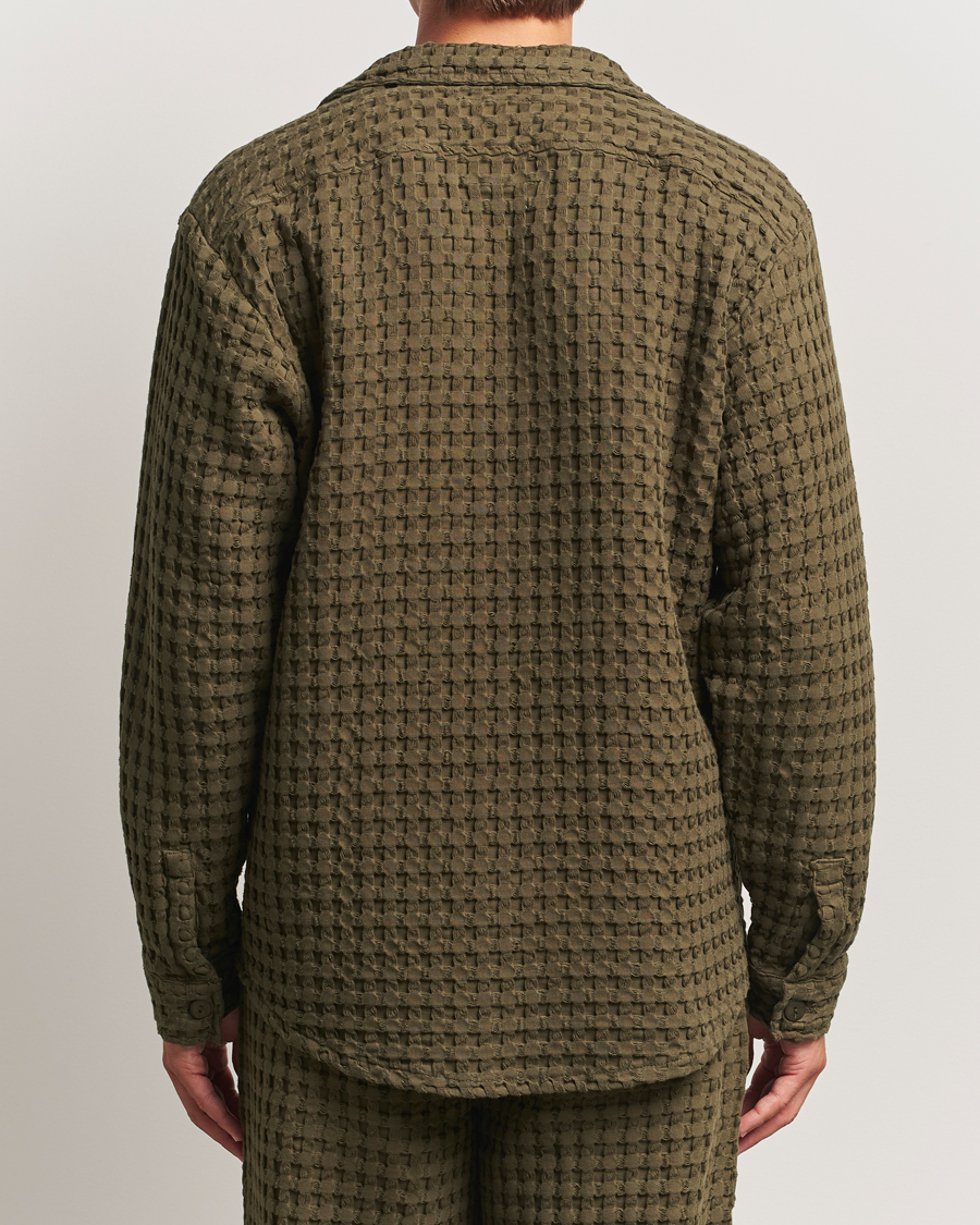 Herren | Hemden | OAS | Turtle Waffle Cuba Shirt Dark Green