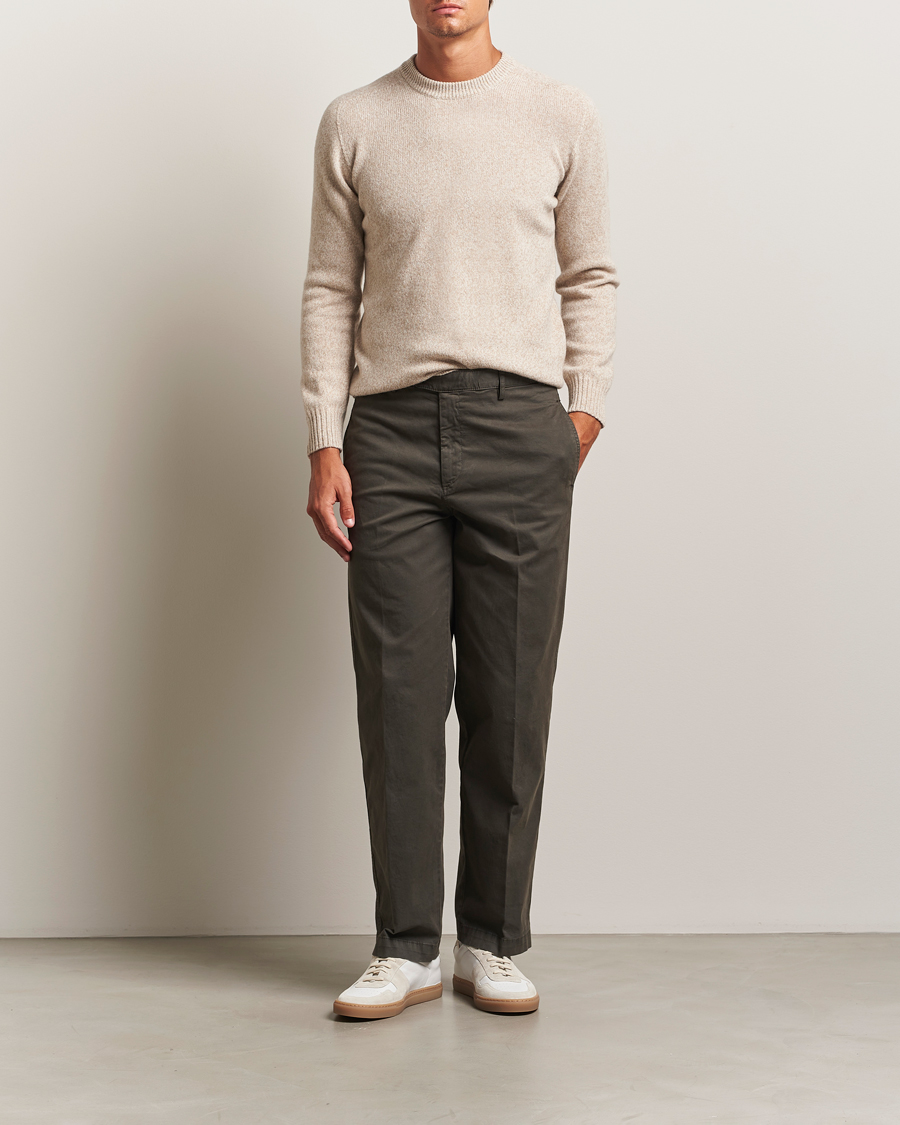Herren | Pullover | Altea | Wool/Cashmere Crew Neck Sweater Beige Melange