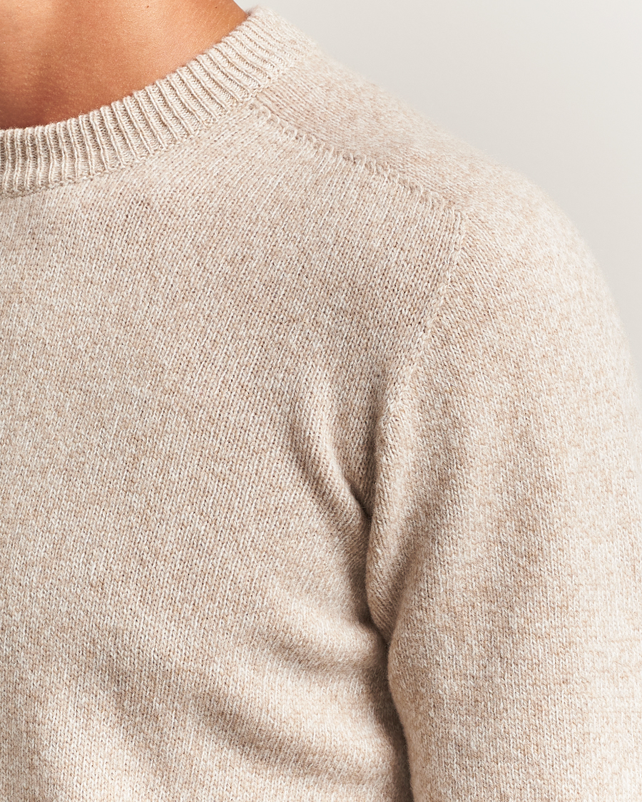 Herren | Pullover | Altea | Wool/Cashmere Crew Neck Sweater Beige Melange