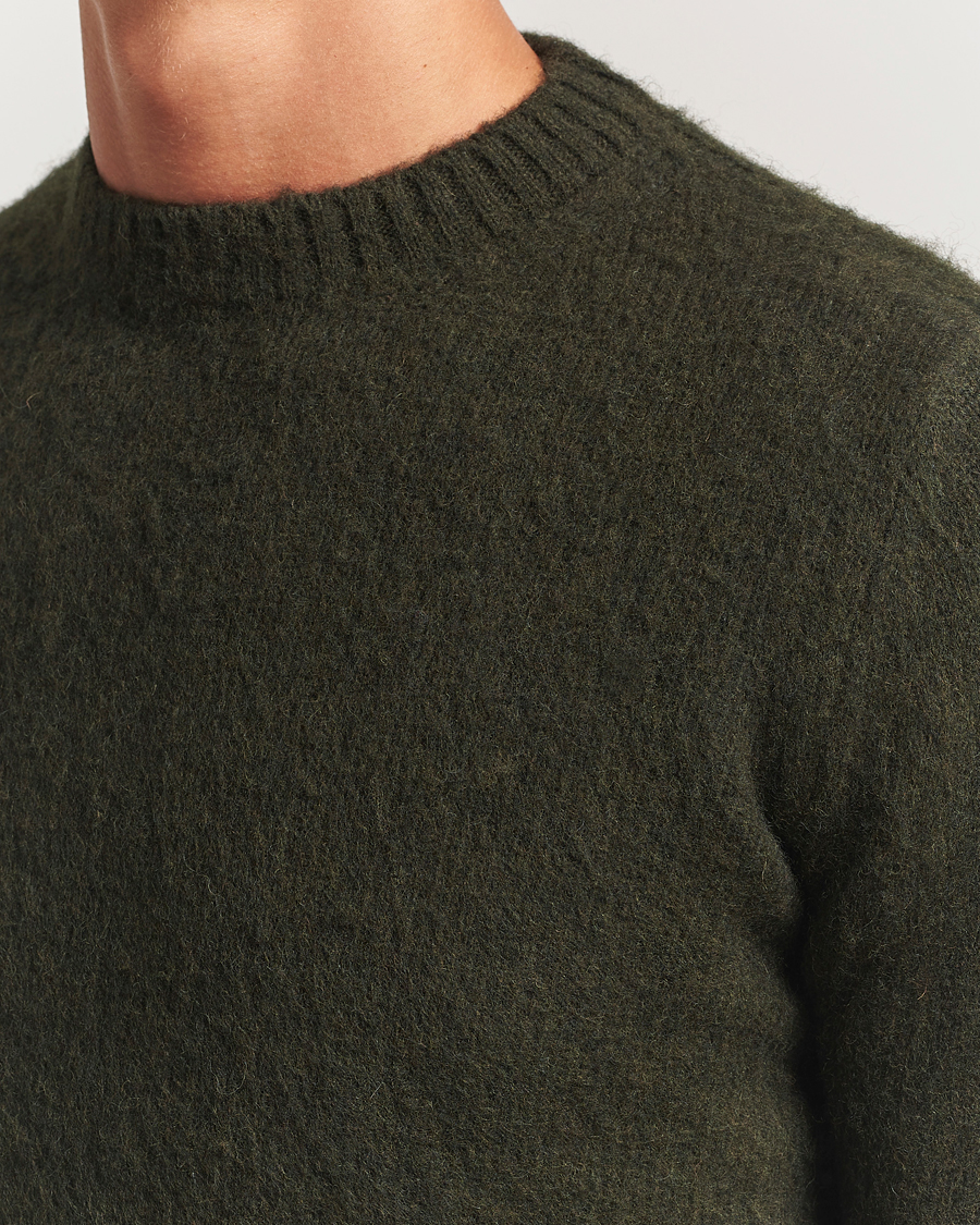 Herren | Pullover | Aspesi | Brushed Shetland Sweater Hunting Green