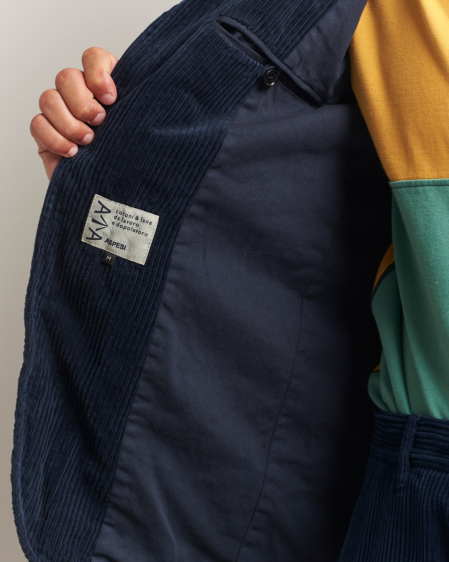 Herren | Sakkos | Aspesi | Corduroy Blazer Navy