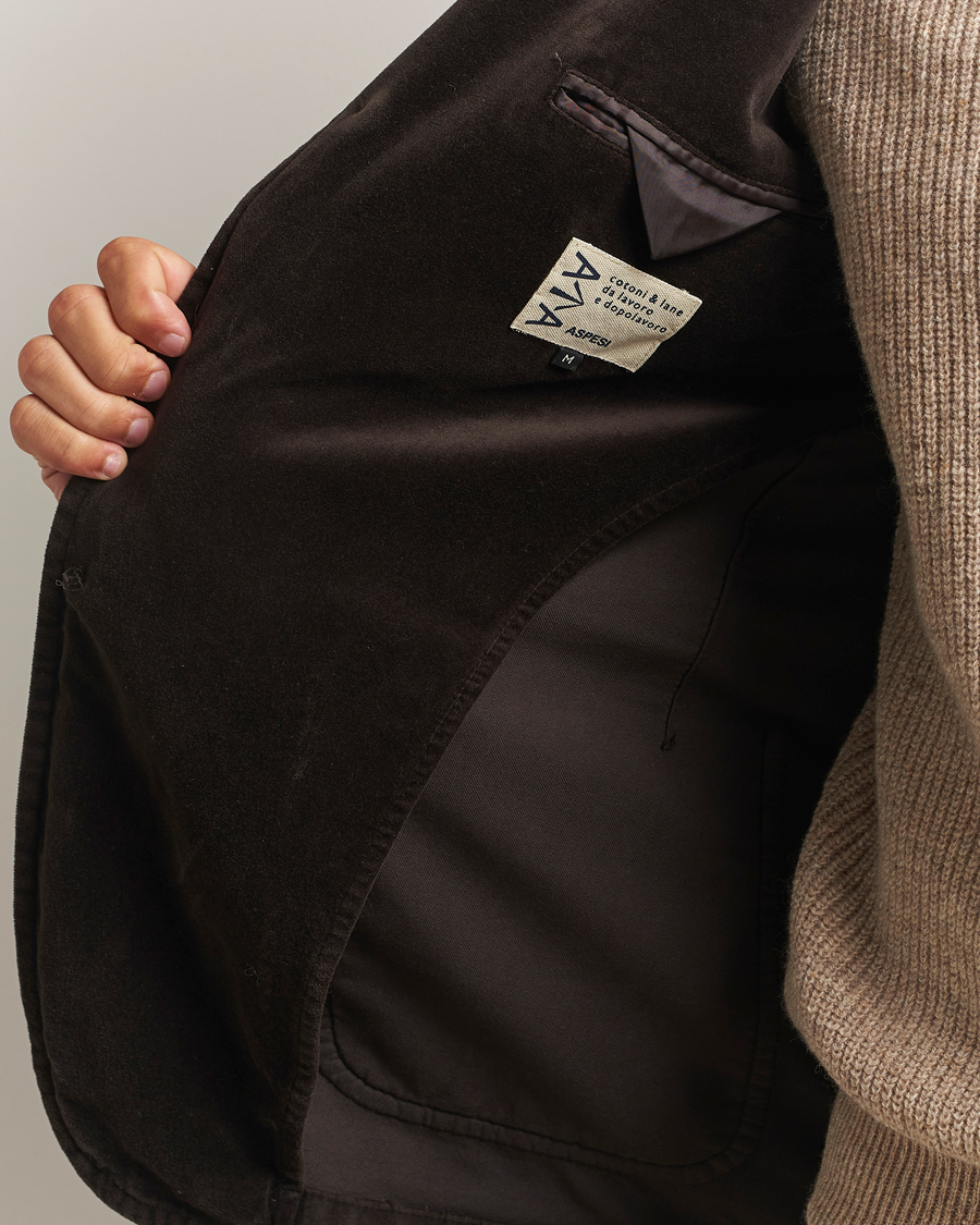 Herren | Sakkos | Aspesi | Soft Velvet Blazer Dark Brown
