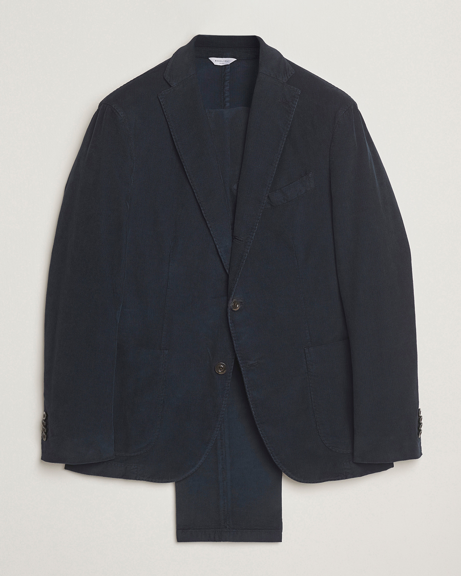 Herren | Anzüge | Boglioli | K Jacket Baby Corduroy Suit Navy