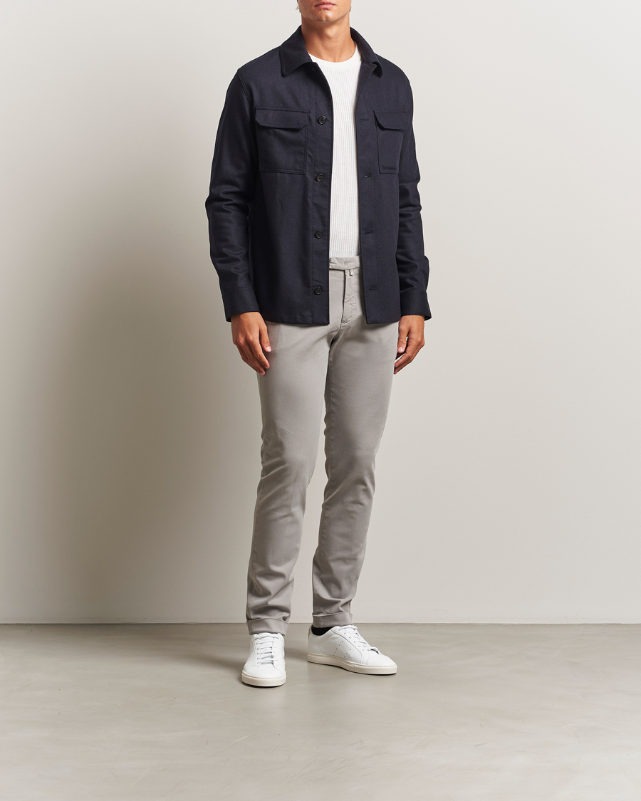 Herren | Hosen | Briglia 1949 | Slim Fit Cotton Stretch Chino Light Grey