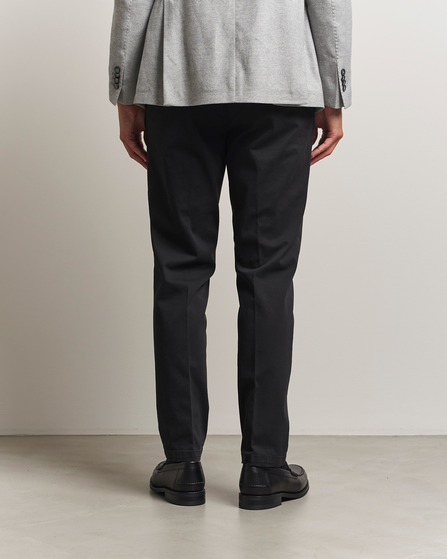 Herren | Hosen | Briglia 1949 | Easy Fit Pleated Cotton Stretch Chino Black