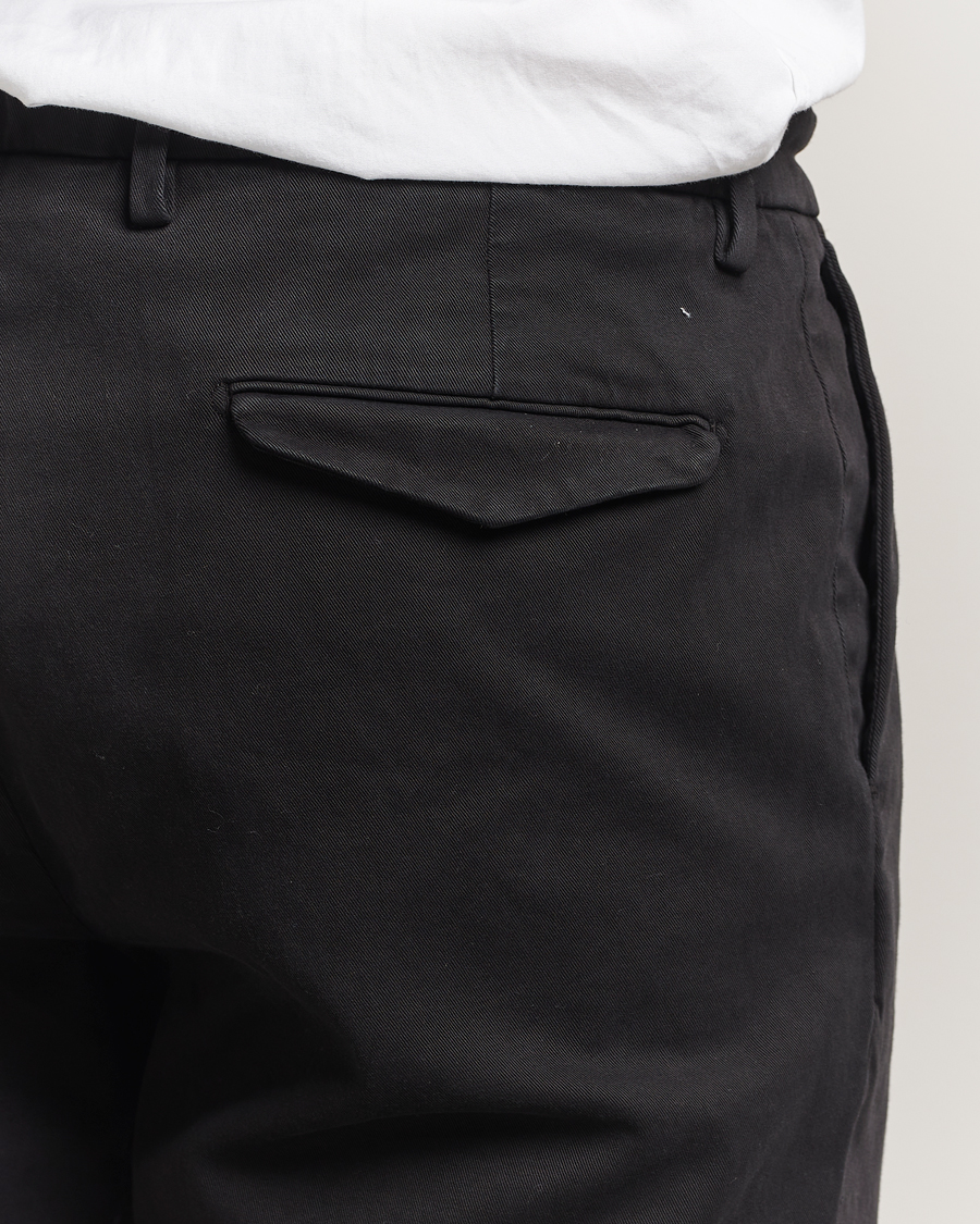 Herren | Hosen | Briglia 1949 | Easy Fit Pleated Cotton Stretch Chino Black