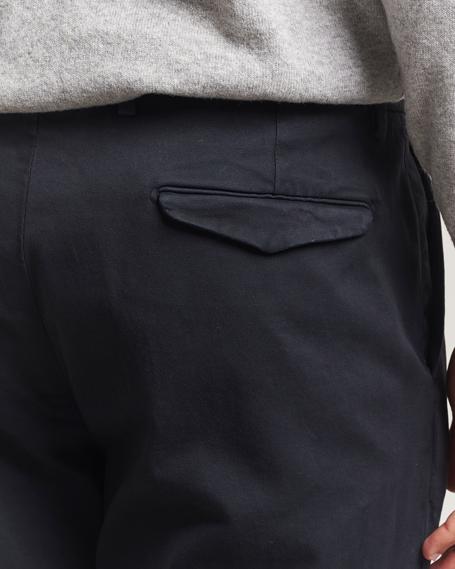 Herren | Hosen | Briglia 1949 | Easy Fit Pleated Cotton Stretch Chino Navy