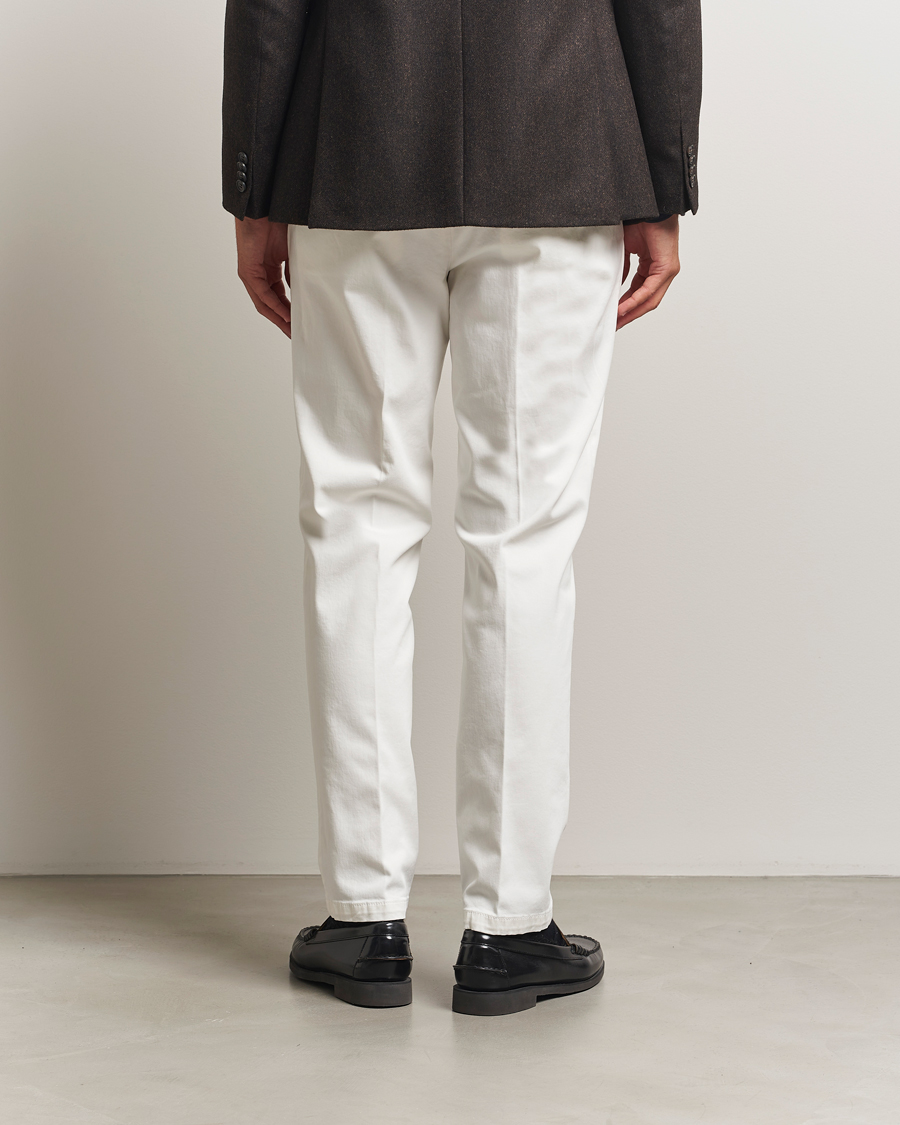 Herren | Hosen | Briglia 1949 | Easy Fit Pleated Cotton Stretch Chino Off White