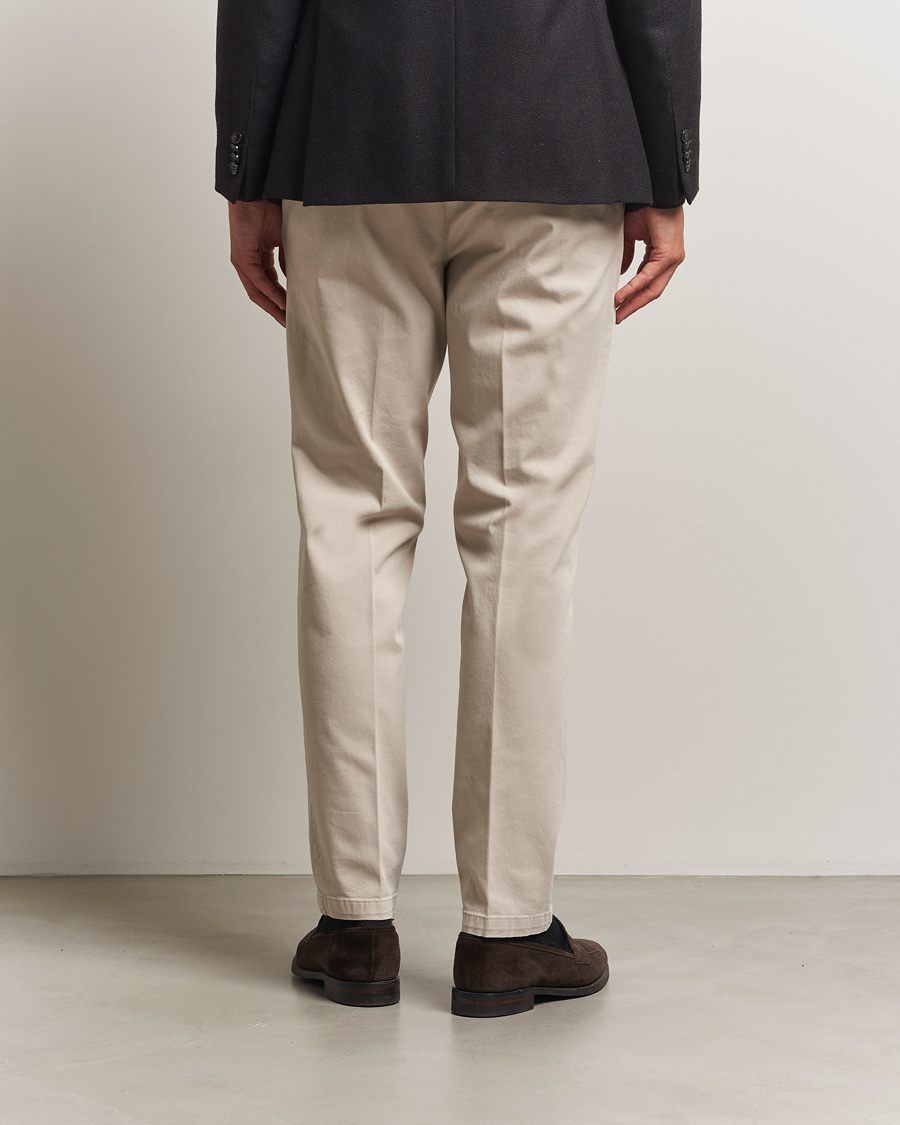 Herren | Hosen | Briglia 1949 | Easy Fit Pleated Cotton Stretch Chino Beige