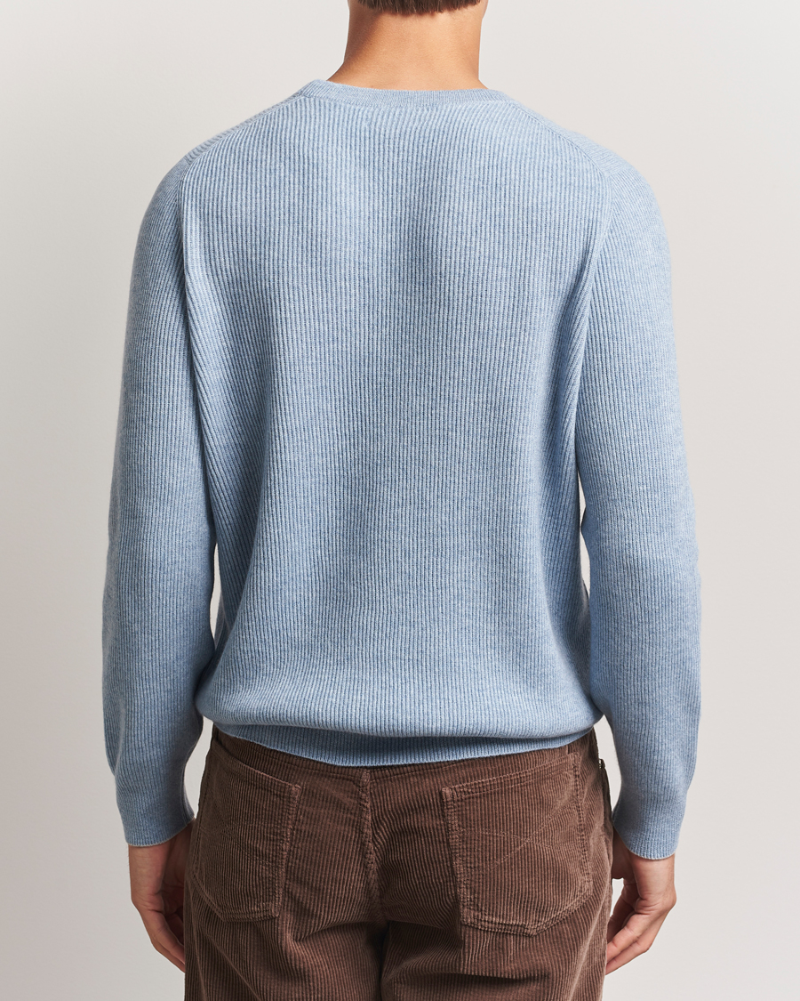 Herren | Pullover | Brunello Cucinelli | Cashmere Rib Crew Neck Sweater Light Blue