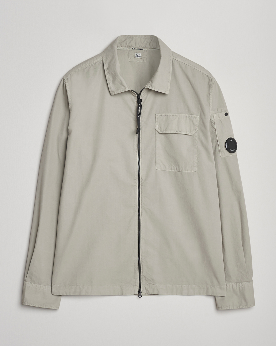 Herren | Hemden | C.P. Company | Organic Cotton Gabardine Zip Overshirt Grey