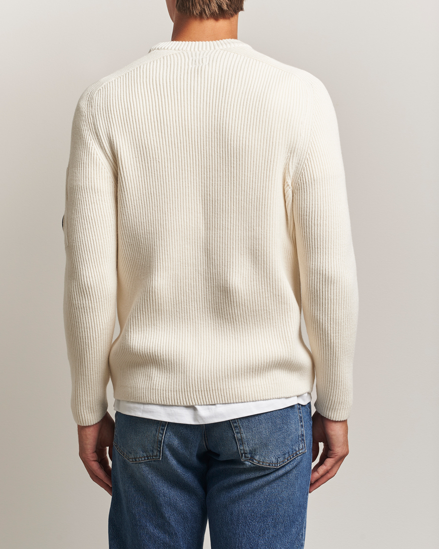 Herren | Pullover | C.P. Company | Full Rib Knitted Cotton Crew Neck White
