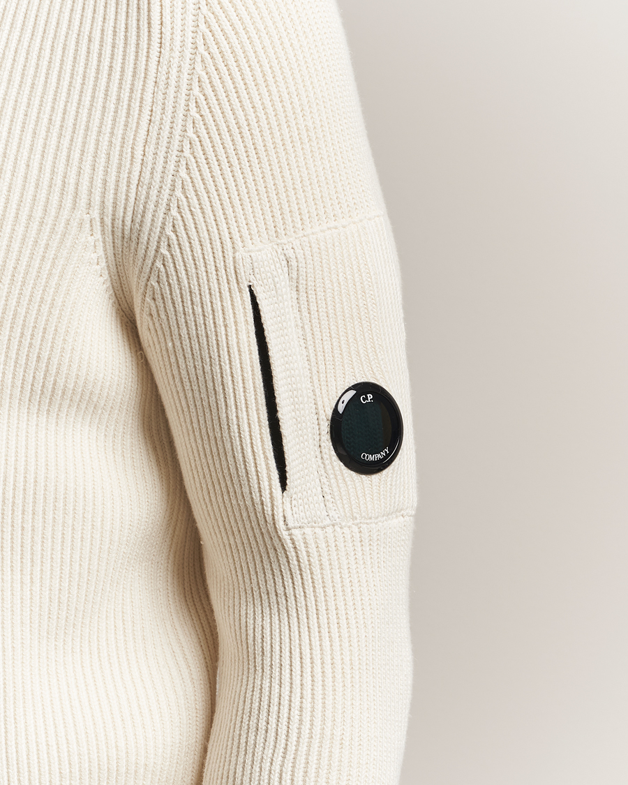 Herren | Pullover | C.P. Company | Full Rib Knitted Cotton Crew Neck White