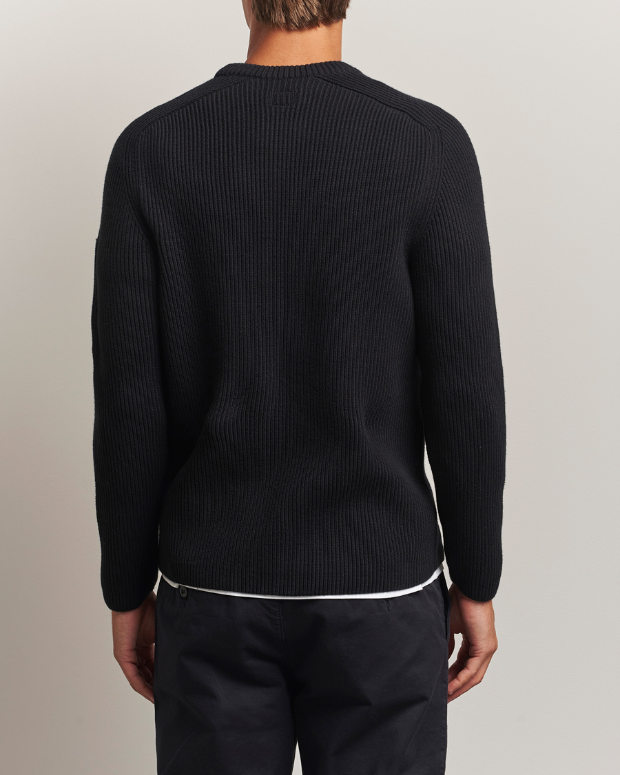 Herren | Pullover | C.P. Company | Full Rib Knitted Cotton Crew Neck Black