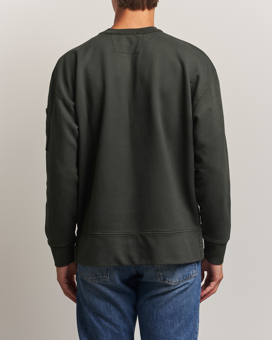 Herren | Pullover | C.P. Company | Brushed Emerized Fleece Lens Sweatshirt Dark Green