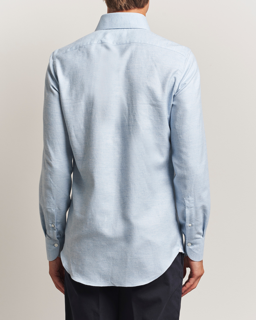 Herren | Hemden | Finamore Napoli | Milano Slim Cashmere BD Shirt Light Blue