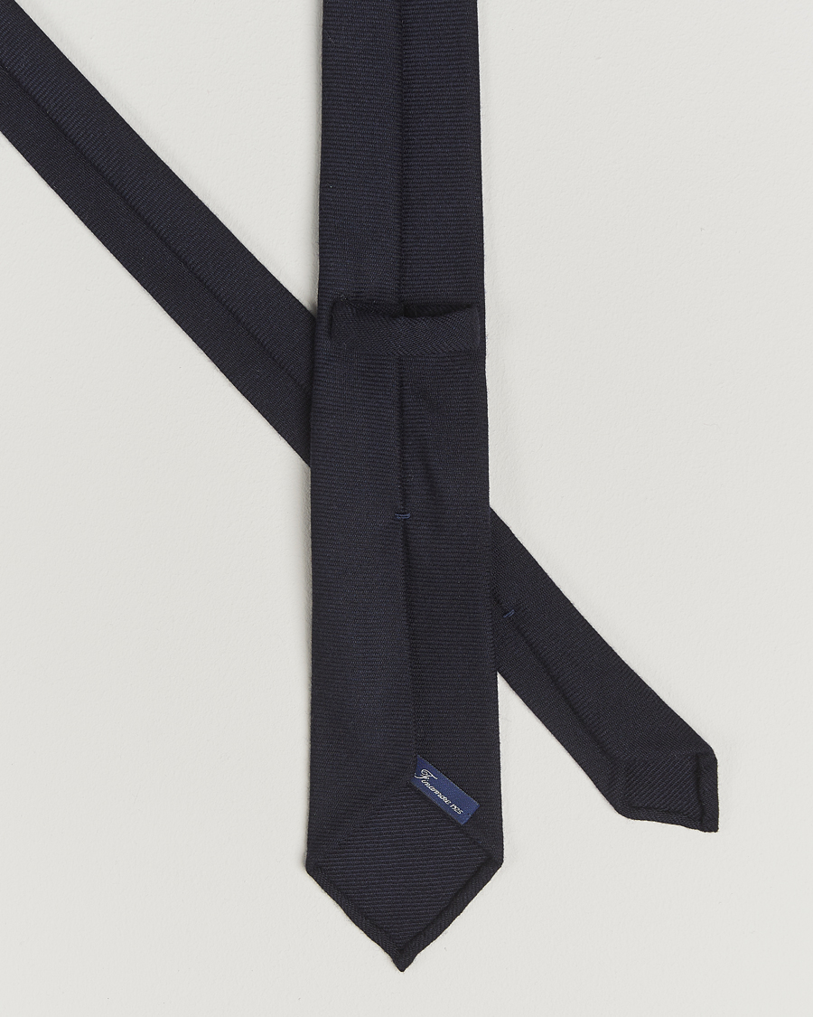 Herren | Finamore Napoli Wool Twill Tie Navy | Finamore Napoli | Wool Twill Tie Navy