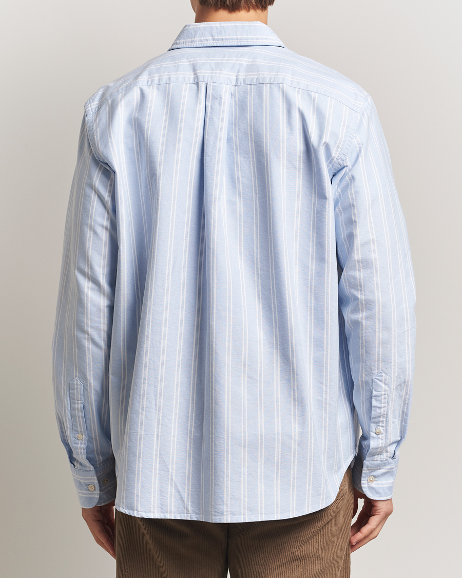 Herren | Hemden | Forét | Juno Embroidered Oxford Shirt Light Blue Stripe