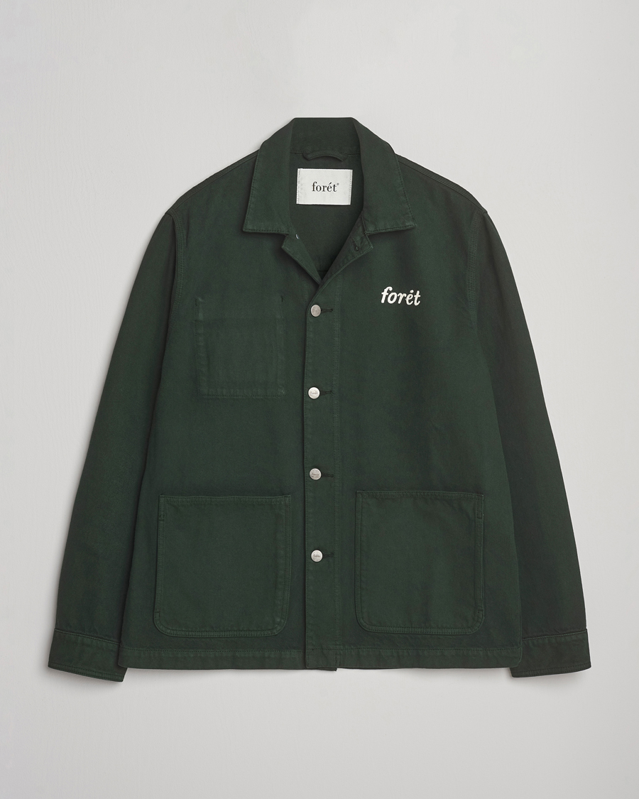 Herren | Hemden | Forét | Wood Twill Overshirt Dark Green
