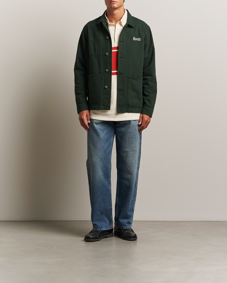 Herren | Hemden | Forét | Wood Twill Overshirt Dark Green