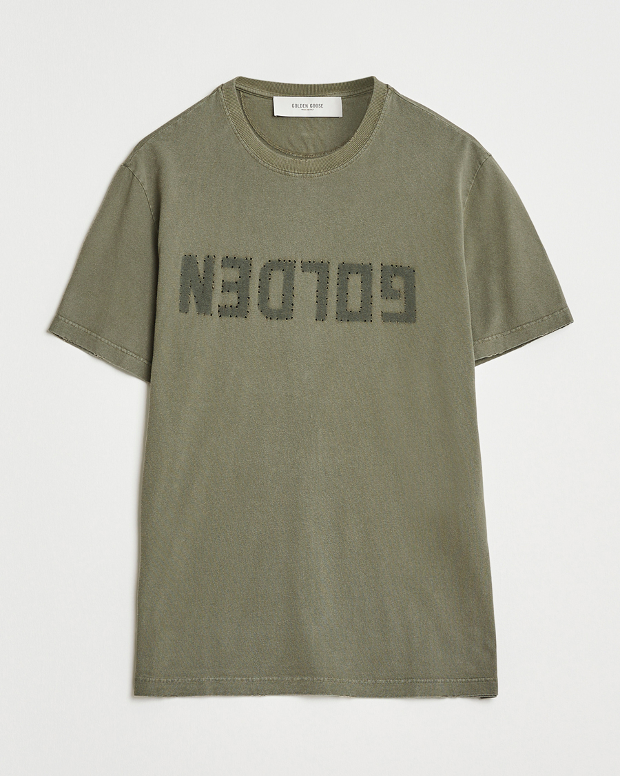 Herren | T-Shirts | Golden Goose | Cotton Logo T-Shirt Dusty Olive