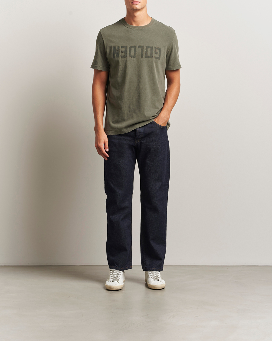 Herren | T-Shirts | Golden Goose | Cotton Logo T-Shirt Dusty Olive